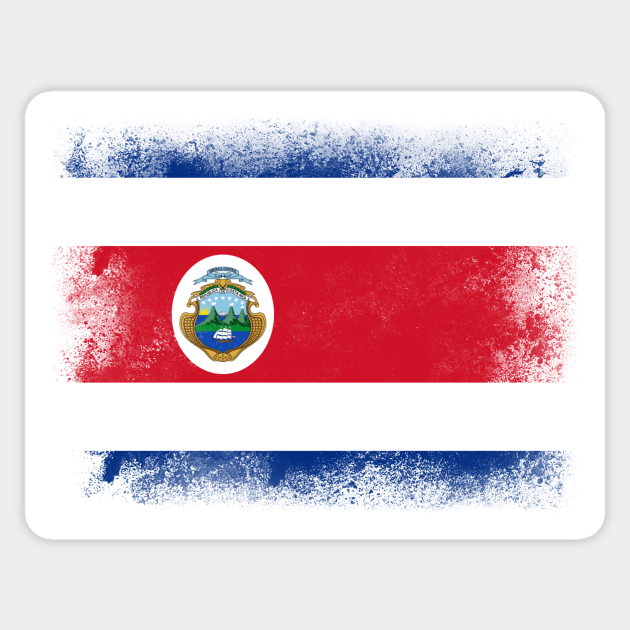 Costa Rica Flag Costa Rica Flag Sticker TeePublic